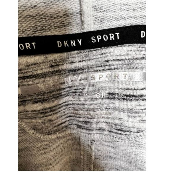 DKNY Womens Cowl Neck Sweater Long Sleeve Drawstring Size S Heather Gray - Picture 3 of 5